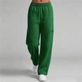 thumbnail image 5 of Fleece Wide Leg Sweatpants for Women Ghalytn Elastic Waist Pants - Loose Straight Trousers with Zipper Side Pocket, 5 of 6