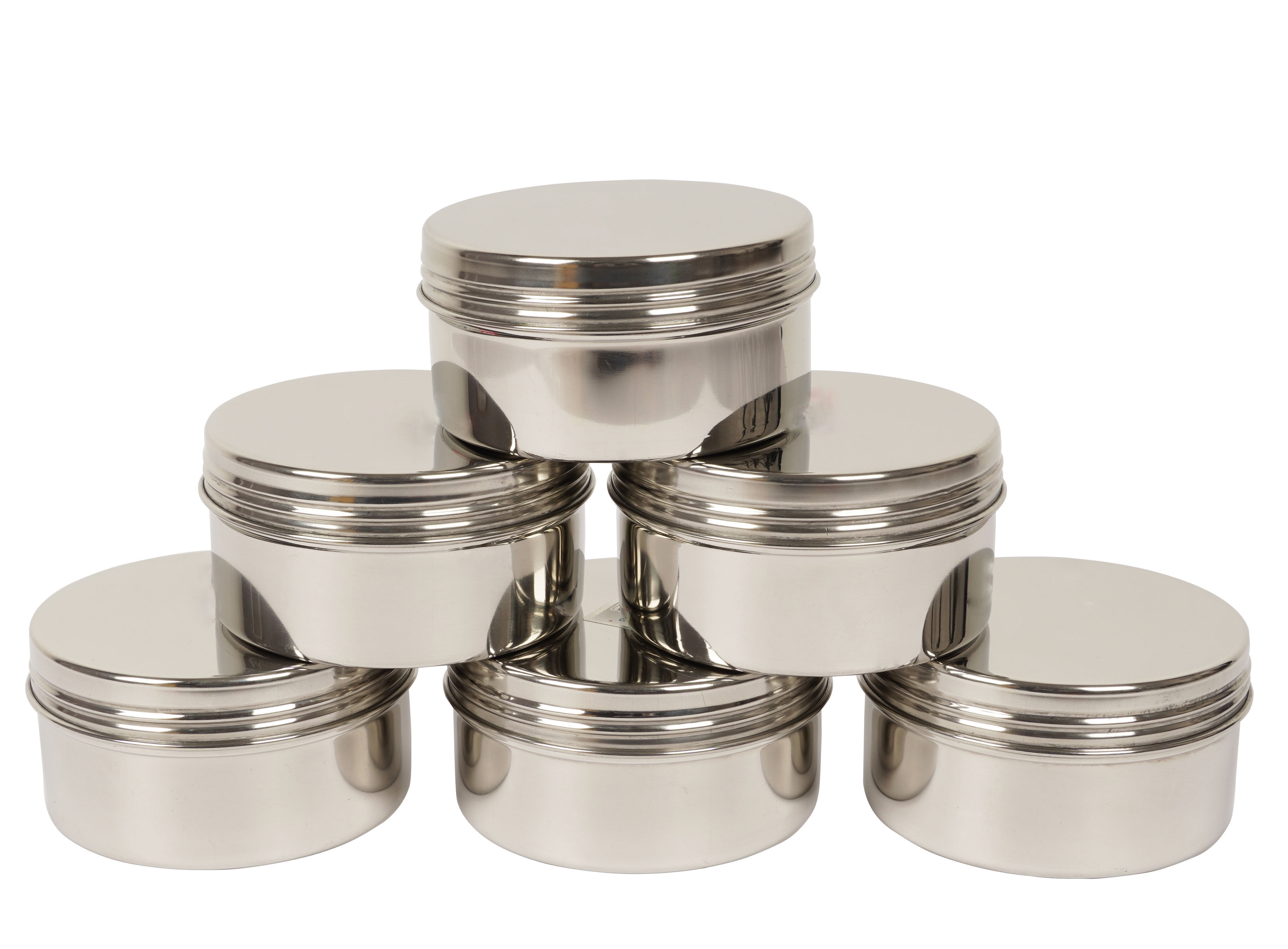 Trifri 6,Piece Metal Nested Canister Storage Set Steel Containers