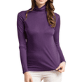 thumbnail image 4 of Turtleneck Mulberry Silk Thermal Shirts for Women Long Sleeve Tops Lightweight Base Layer Shirt, 4 of 7