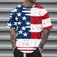thumbnail image 3 of WREESH Men's 4th of July T-Shirt Round Neck Short Sleeve Printed Summer Fashion Tops Multicolor, 3 of 5