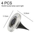 thumbnail image 2 of Paquete de 4 luces solares de tierra, 16 luces LED solares para jardín, luces de disco, luz de paisaje impermeable para exteriores, 2 of 5