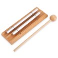 thumbnail image 2 of 2 Tone Percussion Instrument With Mallet Meditation Chimes Durable Wood Base Pleasant Sound Toy For Kids, 2 of 8