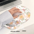thumbnail image 3 of Pink Flower & Green Leaf Pattern Mouse Pad Wrist Support, Ergonomic Mouse Pad with Wrist Rest, Smooth Surface and Non - Slip PU Base for Pain Relief, Laptop, Office & Home, 3 of 4