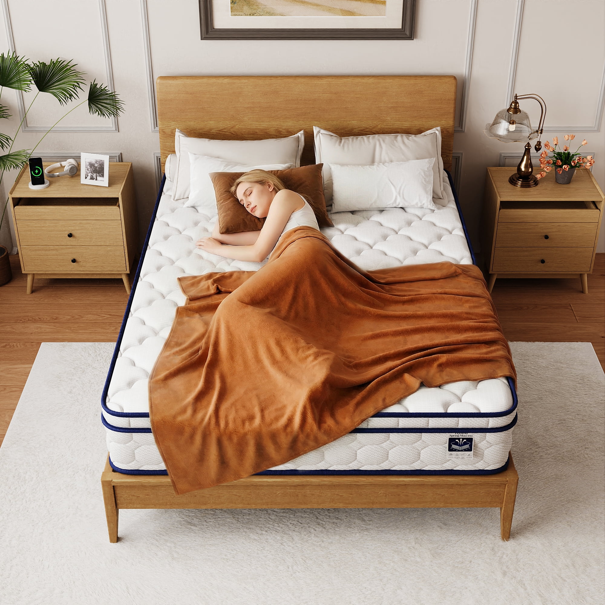 Full Mattress, 10 Inch Memory Foam Hybrid Mattress with Individual Pocket Spring, Motion Isolation, Upgrade Zoned Support, Strengthen Edge Support, Medium Firm, Pressure Relief, CertiPUR-US Certified