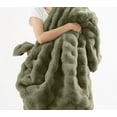 thumbnail image 3 of Brooklyn Loom Bubble Faux Fur 100% Microfiber Polyester  3 Piece Queen Comforter Set in Green, All Season, Adult Size, OEKO-TEX Certified, 3 of 11