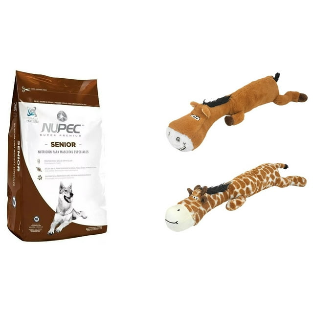 Paquete Nupec senior 15 kg + 1 juguete jirafa o caballo squeaker con sonido Fancy pets