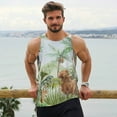 thumbnail image 6 of KLL Watercolor African Animals Wildlife Print Men's Muscle Gym Workout Stringer Tank Tops Bodybuilding Fitness T-Shirts Tank Tops Men-Large, 6 of 7