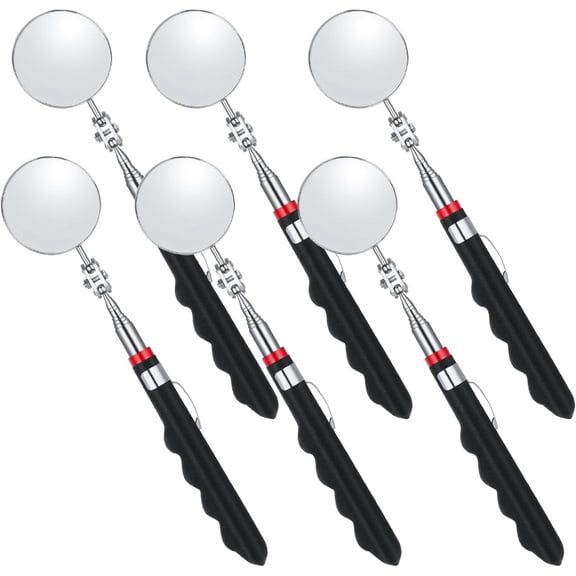 6Pcs Telescoping Inspection Mirror,Retractable 30 Inch Mechanical Mirror Tool,Car Visual Reflector,Retractable Under Vehicle Detection Mirror Repair Tool