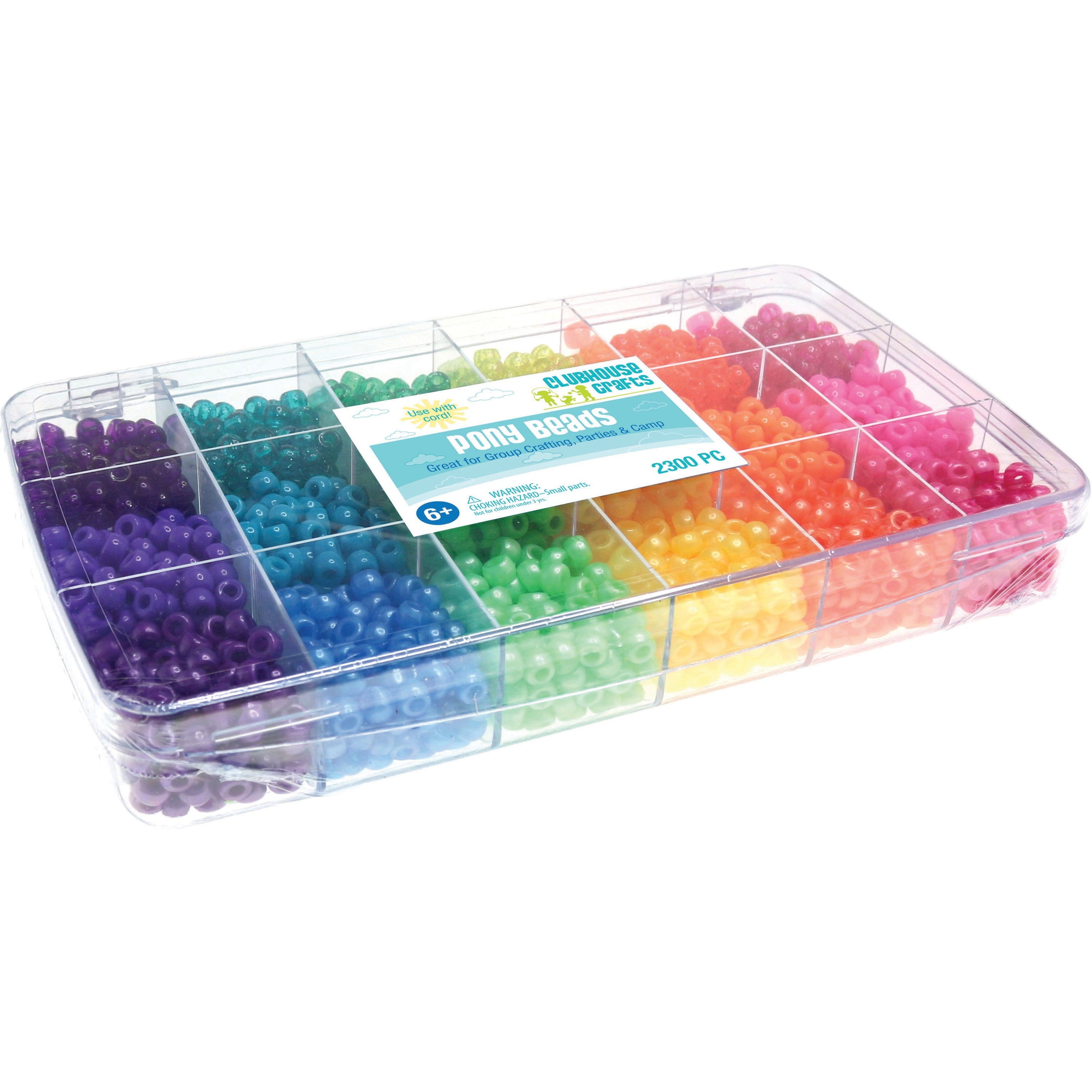 Sulyn Clubhouse Crafts Pony Beads, Assorted Colors, Set of 2300