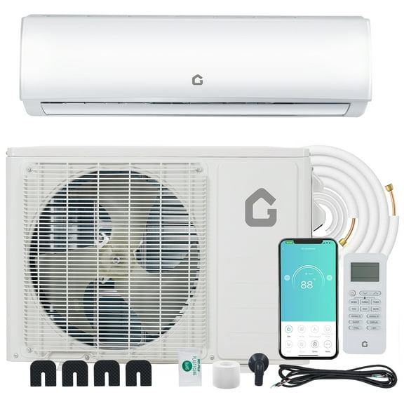 9000 BTU Ductless Mini Split Heat Pump System, 20 SEER2 R45 Series Wifi Enabled Ductless AC Cool Up to 450 Sq. Ft, Inverter, Compatible with Alexa, Complete Installation Kit, 208V/230V