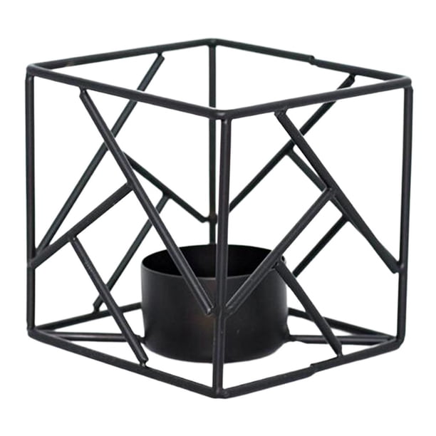 Portaves geométrico Ve de té votiva Candebro Boda negro Zulema porta vela