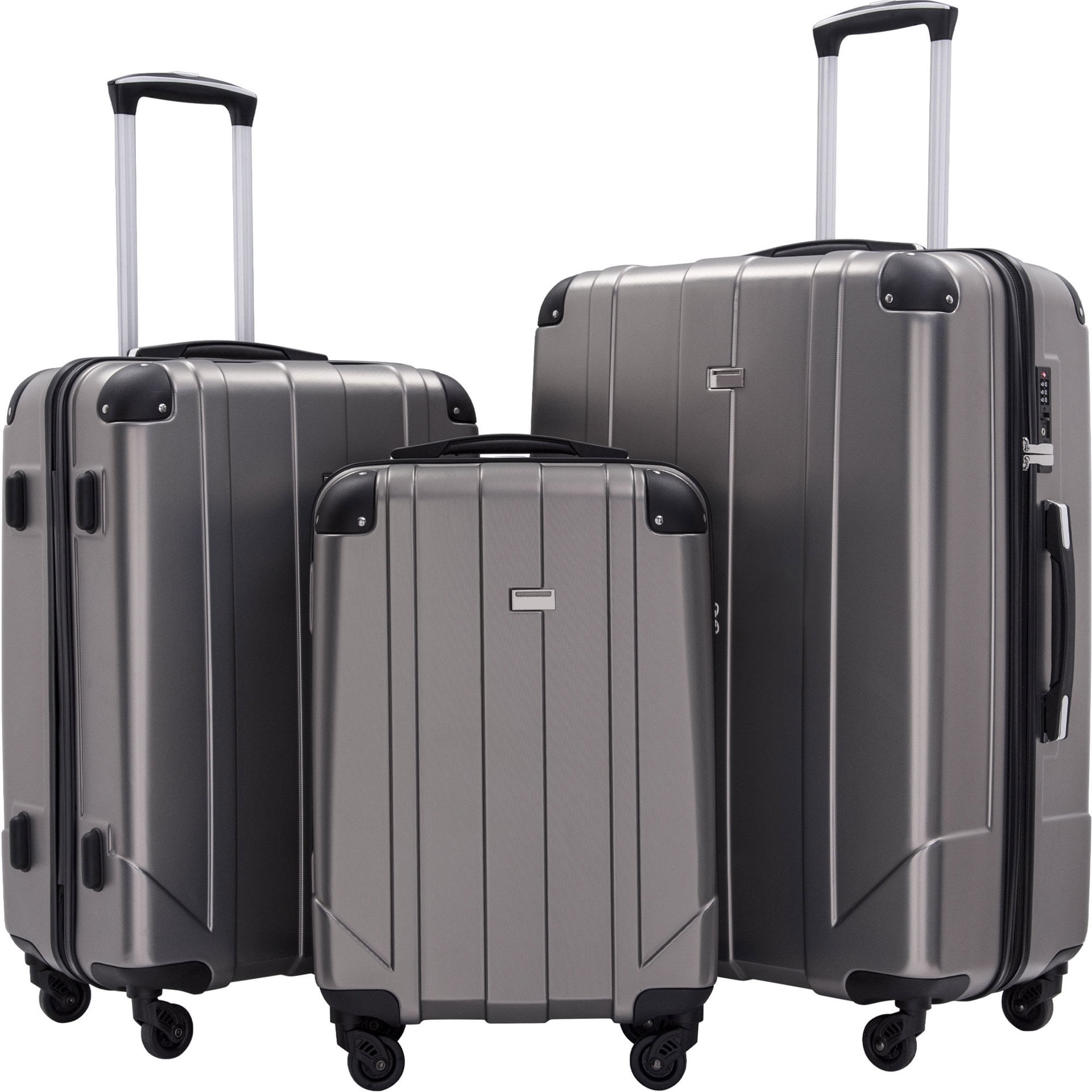 3pcs Carry On Luggage Sets With TSA American Tourister Luggage For Women Men Kids Boys Girls, 20inch 24inch 28inch Gray - Walmart.com