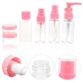 thumbnail image 4 of GOOHOCHY 10 botellas de viaje portátiles y recargables, ideales para champú y loción (rosa nude)., 4 of 8