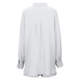 thumbnail image 6 of QHFBli 2 Piece Linen Set for Women Summer Beach Outfits Long Sleeve Button Down Shirts and Shorts Casual Loungewear Set, 6 of 7