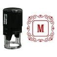 thumbnail image 1 of Printtoo Square Swirl Border M Alphabet Monogram Initial Self Inking Rubber Stamp R-40 Office Stationary, 1 of 3