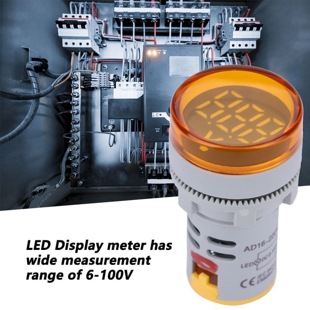 Indicador de voltaje, voltímetro LED, luz de señal, medidor de voltaje CC, voltímetro construido para durar