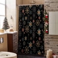 thumbnail image 3 of Golden Snowflakes Bathroom Shower Curtain Christmas Black Winter Fantasy Waterproof Washable Shower Curtains for Bathtub Bath Decor with Grommets and Hook 72 X 84 Inch, 3 of 8