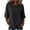 Black, variant on Womens Cotton Linen Tops 3/4 Sleeve Crew Neck Textured Oversized Everyday Wear Casual Travel Vacation Tops for Summer Fall