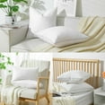 thumbnail image 4 of Lewondr 18x18 inch Pillow Insert Set of 2, Down and Feather Throw Pillow Inserts Premium Soft Fluffy with Piping Edge, 100% Down-Proof Square Pillow Insert for Living Room Sofa Couch Bed, White, 4 of 10