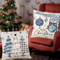 thumbnail image 5 of Blue Christmas Pillow Covers Snowman Christmas Tree Buffalo Plaid Check Christmas Throw Pillow Covers 18 x 18 Inch Set of 4 Xmas Winter Holiday Decorative Pillow Covers Cushion Cases for Sofa Couch, 5 of 6