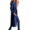 thumbnail image 6 of Womens Long Cardigans Cable Knitted Open Front Oversized Belted Solid Color Outerwear Sweater Coat Knitwear, 6 of 9