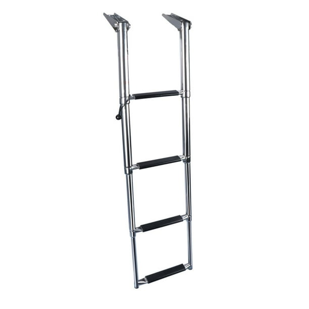 Escalera telescópica para pontón, escalera extensible, equipo antideslizante extraíble. 4 pasos