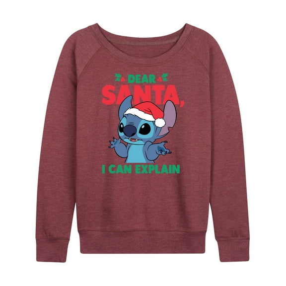 Lilo & Stitch - Dear Santa I Can Explain - Women's Lightweight French Terry Long Sleeve Shirt
