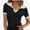 Black and white, variant on Womens V Neck T Shirts Short Sleeve Slim Fit POLO Tops Solid Color Trendy Summer Basic Tee T-Shirts