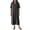 01# Black, variant on Women's Lapel Short Sleeve Snap Button Striped Hemp Sundress with Pockets Stretchable Loose Fit Casual S-3XL