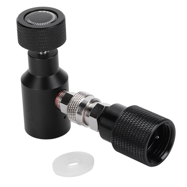Adaptador de recarga de CO2, conector de cilindro de aluminio ASA con accesorio para soda G1/2-14, color negro