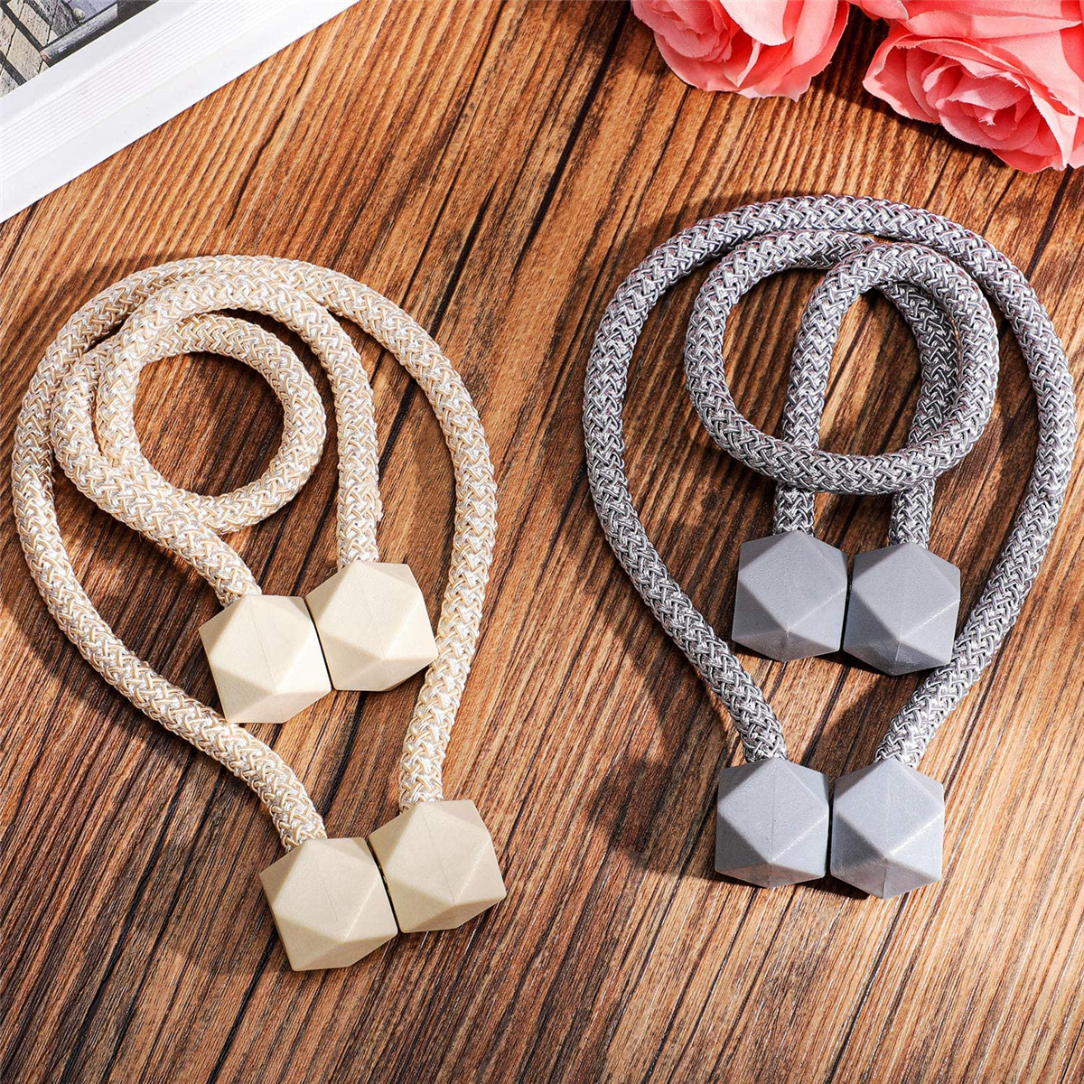 1/2/4/6Pack Curtain Tiebacks Holdback, 18'' Decorative Rope