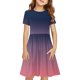 thumbnail image 2 of Odeerbi Niñas Verano A-Line Vestido Gradiente Swing Vestido Niños Manga Corta Stretchy Dress, 2 of 7