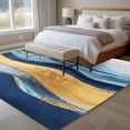 thumbnail image 4 of 5'x7' Area Rugs, Navy Blue Yellow Indoor Outdoor Area Rug for Living Room Bedroom, Abstract Modern Oil Painting Art Washable Bathroom Rugs Kitchen Floor Carpet Mats Home Decor Aesthetic, 4 of 8