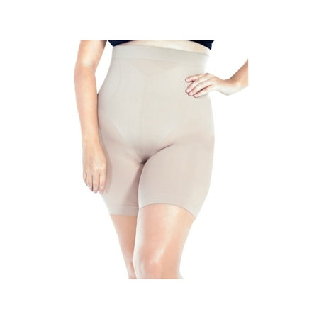 Women s Rhonda Shear 9815 High Waist Smoothing Long Leg Panty (Nude L)