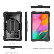 Case for Samsung Galaxy Tab S6 Lite 10.4 SM-P610/P615, Kids Heavy Duty Rugged Shockproof Adjustable Kickst Protective Tablet Cover with Hand/Shoulder Strap, Black