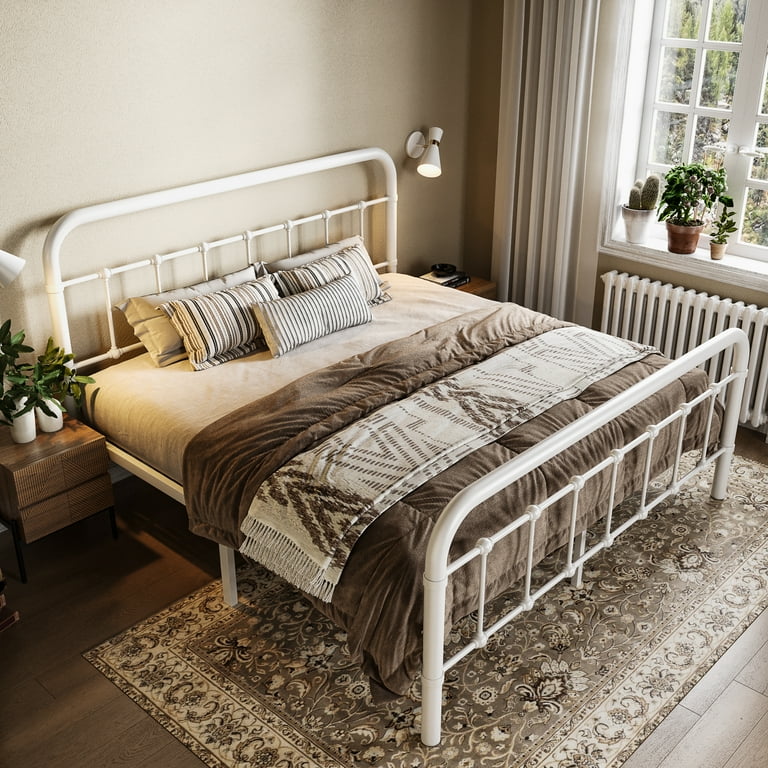 dress up metal bed frame Amazon.com: FUIOBYVV Queen Bed Frame, 14 Inch Heavy Duty Metal Platform Bed Frame Queen Size Support Up to 3500 lbs, No Box Spring Needed,Headboard Holes,Steel Slat Support,Noise Free,Easy Assembly : Home &