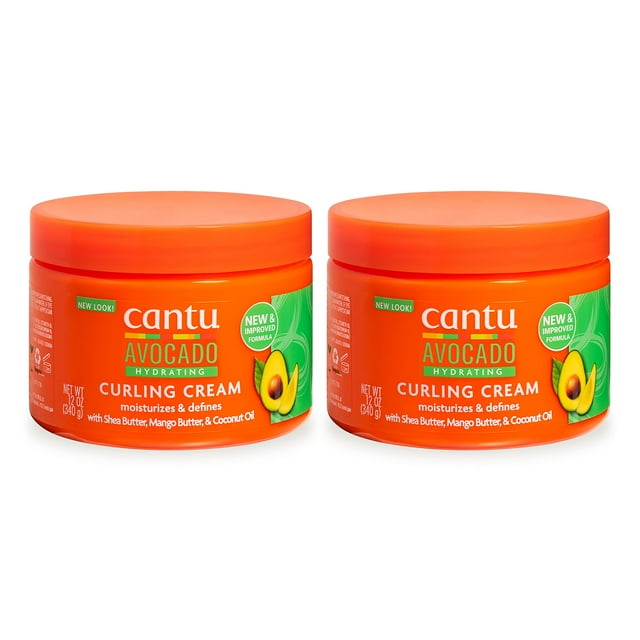 Crema curling hidratante Cantu Avocado 360 ml (paquete de 2)