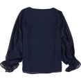 thumbnail image 2 of Vince Camuto Womens Solid V-Neck Shell Blouse, darkblue, XL, 2 of 2