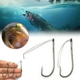 thumbnail image 3 of PASILI 10Pcs/Box Weedless Barbed Fishing Hook Bass Single Worm Hook Lure Bait Holder Mouth Guard Single Hook Anti-Hanging Bottom Hook, 3 of 7