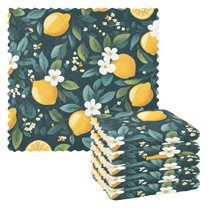 Yayeee 6 Pack Kitchen Dishcloths for Washing Dishes Soft Absorbent Microfiber Towels, Yellow Lemons
