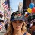 thumbnail image 6 of NIEWTR 250 Anniversary USA Hat Adjustable United States 250th Anniversary Hat 1776-2026 Embroidery USA Baseball Cap Men Women(C,One Size), 6 of 9