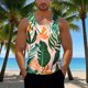 thumbnail image 1 of Camiseta sin mangas de cuello redondo para hombre, informal, a la moda, con estampado, cuello redondo, sin mangas, deportiva, blusa para hombre, 1 of 6