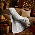 thumbnail image 3 of Elegant Marble Gold Vein, Festive autumn celebration Scene, Warm Flannel Blanket for Living Room and Family Room with Detailed Artwork, Art Lovers autumn celebration Gift, Festive Home Decor, 3 of 9