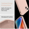 thumbnail image 4 of for iPhone 13 Case, Silicone Upgraded [Camera Protection] Phone Case with [2 Screen Protectors], Soft Anti-Scratch Microfiber Lining Inside, 6.1 inch, Pinksand, 4 of 11