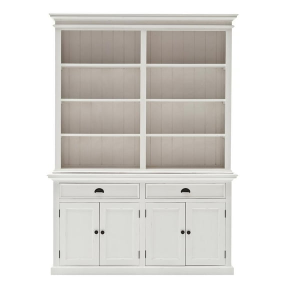 NovaSolo Provence Storage Cabinet with Hutch in Pure White