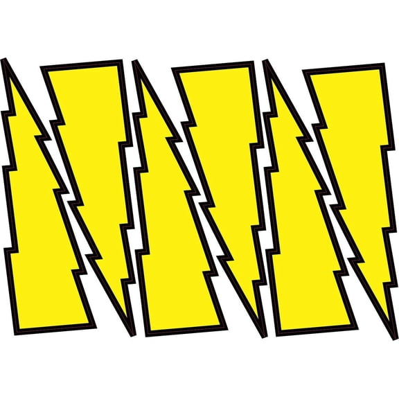 1in x 3in 6x Lightning Bolts Bumper Sticker Decal Car Window Stickers Decals