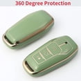 thumbnail image 3 of Key Fob Cover Compatible with Ford Fusion Mustang F-150 Explorer 2013-2017 5 Button TPU Keychain Case Holder Protector,Model-b(green), 3 of 4