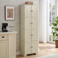 thumbnail image 2 of Leumius 72.4" Tall Storage Cabinet Tall Storage Cabinet with 8 Doors and 4 Shelves ,Bookshelf for Living Room, Kitchen, Dining Room, Office White, 2 of 9