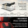 thumbnail image 5 of Coverado Black&Red Car Seat Covers Full Set, Faux Leather Seat Protectors with Embossed Grains, Front and Back Auto Cushions Universal Fit Most Cars, Sedans, SUVs and Trucks, 5 of 9