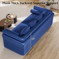 thumbnail image 6 of Wiilayok 86.7" 3 Seat & 62" Loveseat Luxury Velvet Sofa Set, Chesterfield Mid Century Modern Couches, Thick Backrest, Gold Stainless Trim, Blue Gold for Living Room Office, 6 of 10